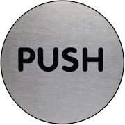 Round Stainless Steel Push Symbol